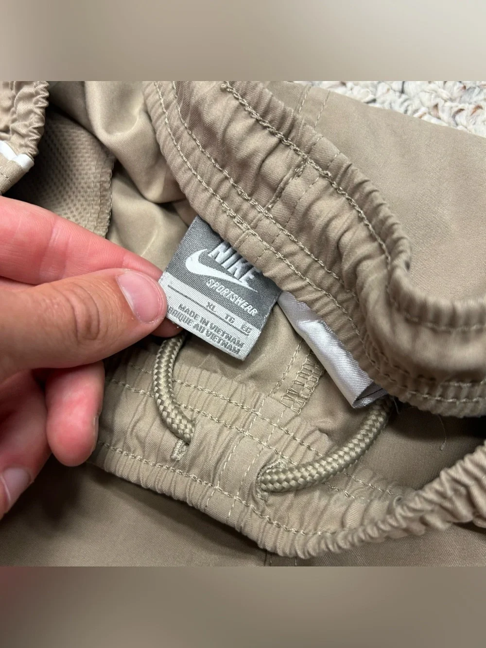 Vintage Nike Baggy Cargo Shorts Size XL 11” Skater Active Tan Drawstring